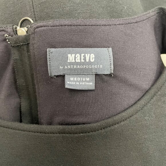 Maeve Womens Black Sleeveless Fit & Flare Zip-Back Knit Dress Sze M - Picture 5 of 7